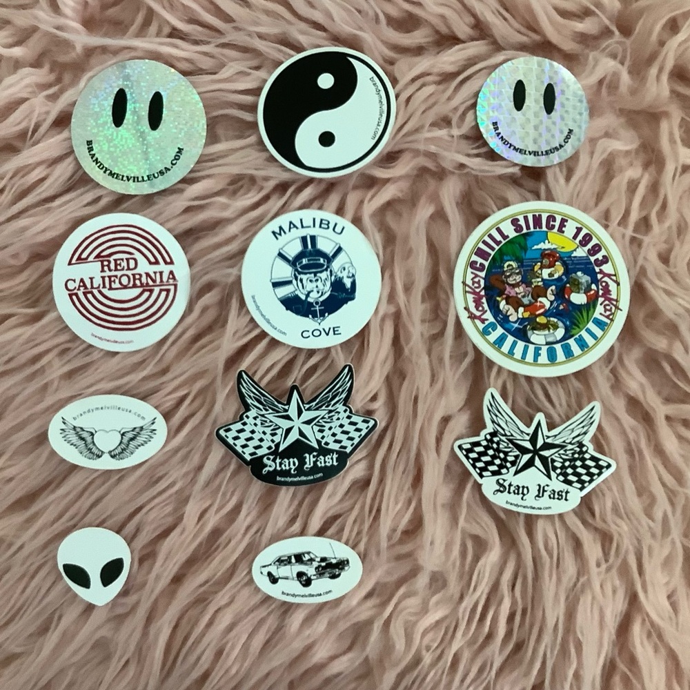 15 PC RANDOM RARE BRANDY MELVILLE STICKERS ☆ - Picture 5 of 6